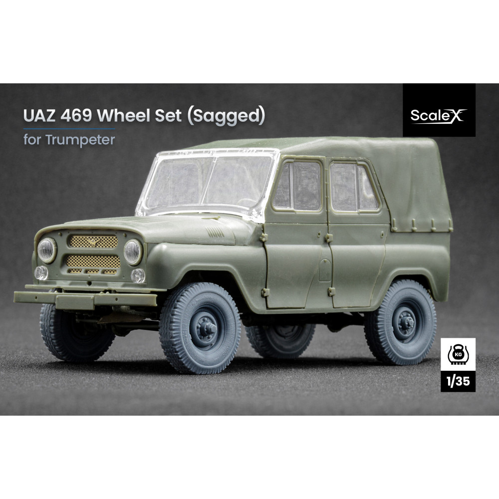 UAZ 469 Sagged wheel set "Trumpeter" (3D Print) 1/35 ScaleX WM 35007S