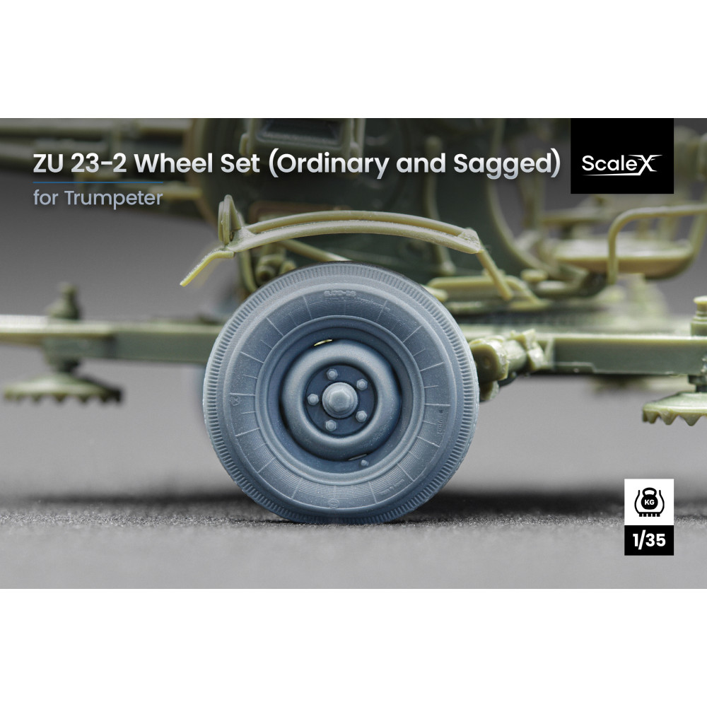 ZU 23-2 Ordinary and Sagged wheel set "Trumpeter" (3D Print) 1/35 ScaleX WM 35010C