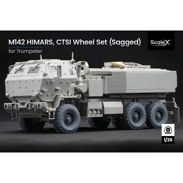 HIMARS V2- Sagged wheel set  "Trumpeter" (3D Print) 1/35 ScaleX WM 35012S