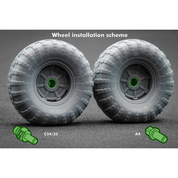 BRDM 2 Wheel Set "Trumpeter" (3D Print) 1/35 ScaleX WM 35013