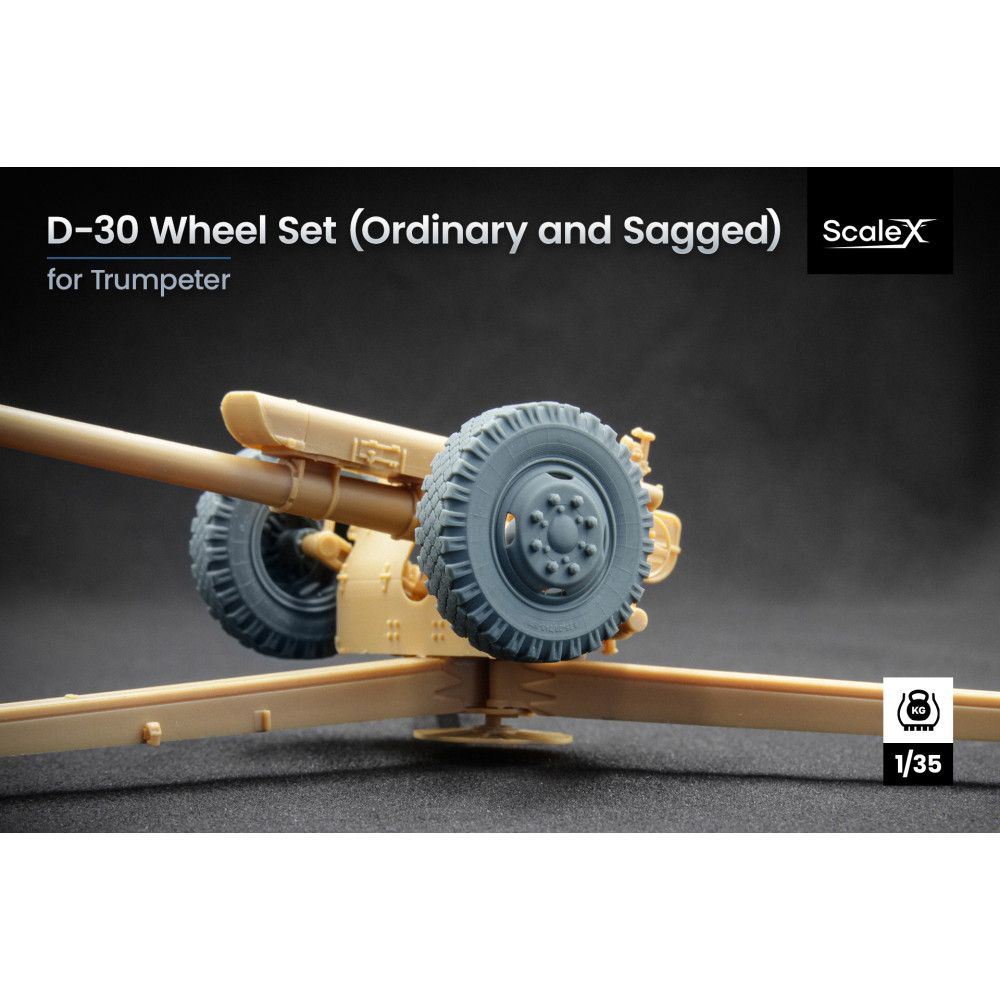 D-30 Ordinary and Sagged wheel set "Trumpeter" (3D Print) 1/35 ScaleX WM 35014C