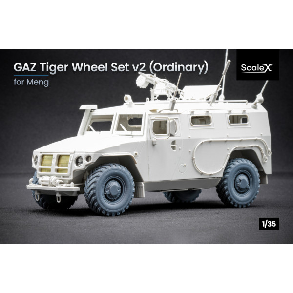 GAZ Tiger V2 Wheel Set (with shield) "Meng" (3D Print) 1/35 ScaleX WM 35016