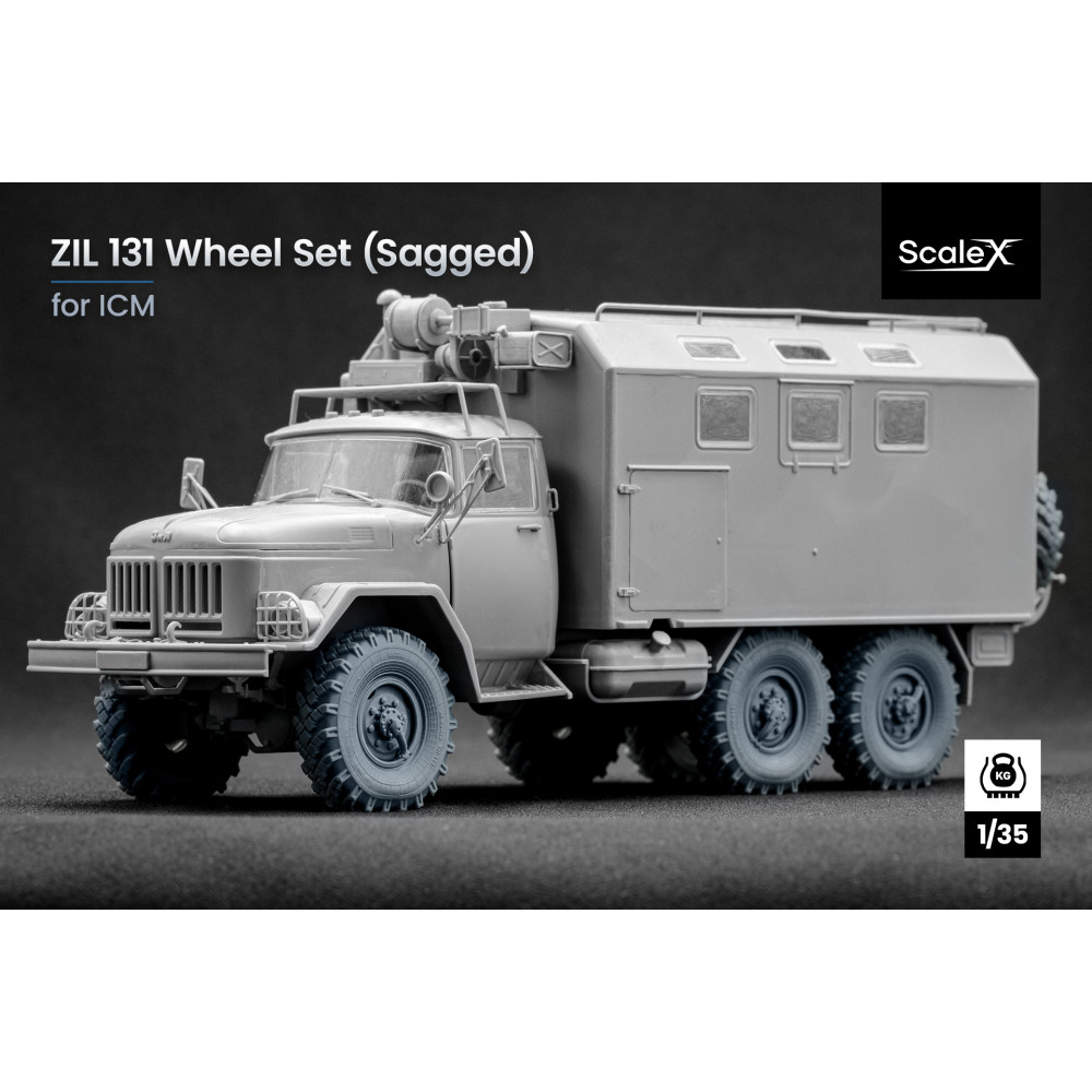 ZIL 131 Sagged wheel set "ICM" (3D Print) 1/35 ScaleX WM 35017S