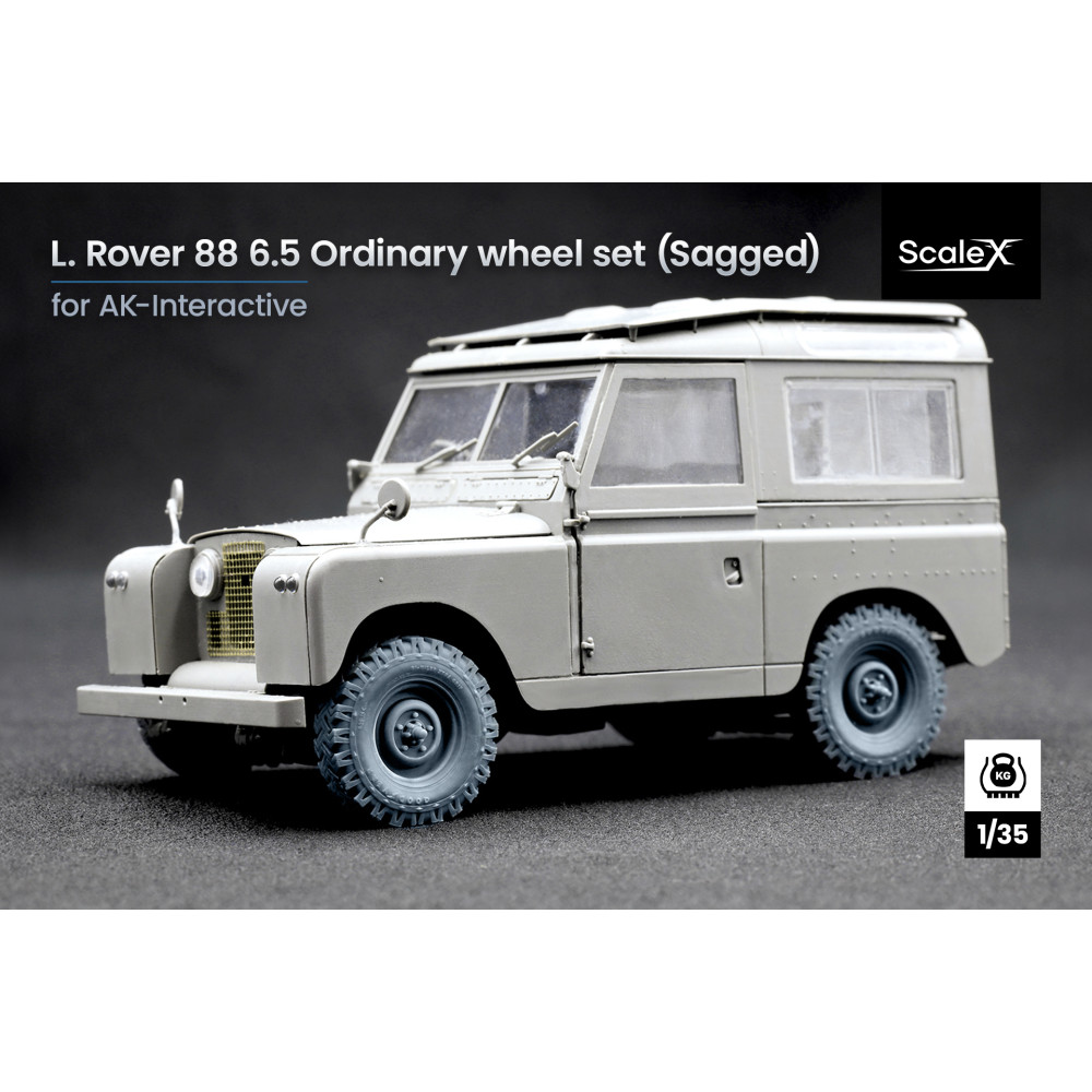 L. Rover 88 6.5 small Sagged wheel set "Ak-interactive" (3D Print) 1/35 ScaleX WM 35020S