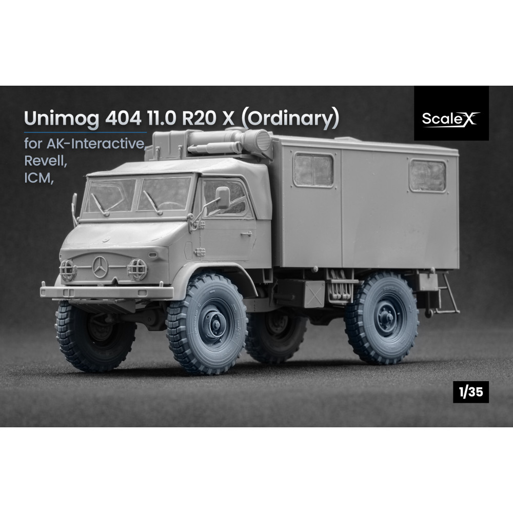Unimog 404 11.0R20 X v2 Ordinary wheel set "ICM , AK , Revell" (3D Print) 1/35 ScaleX WM 35023