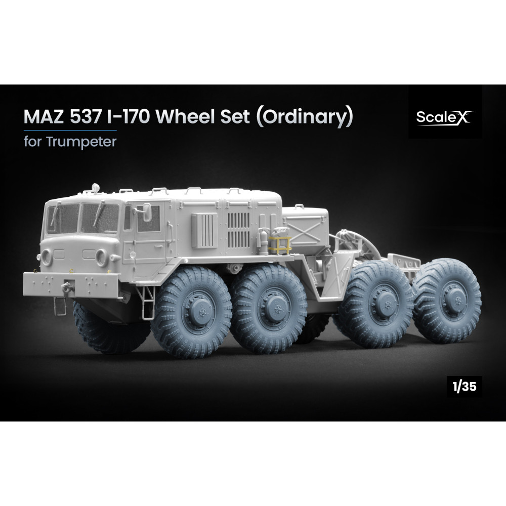 MAZ 537 I-170 Ordinary wheel set "Trumpeter" (3D Print) 1/35 ScaleX WM 35027