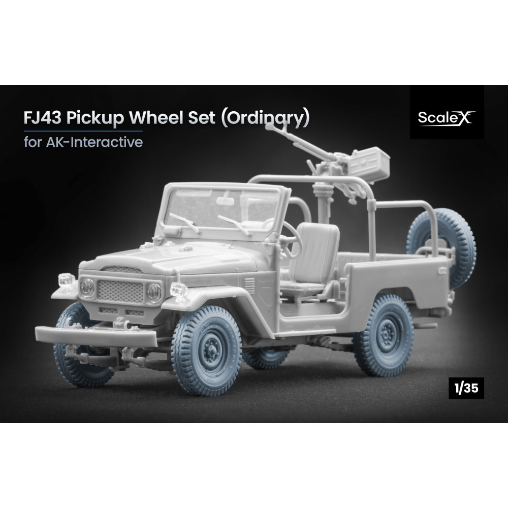 FJ43 pickup Ordinary wheel set "Ak-interactive" (3D Print) 1/35 ScaleX WM 35033