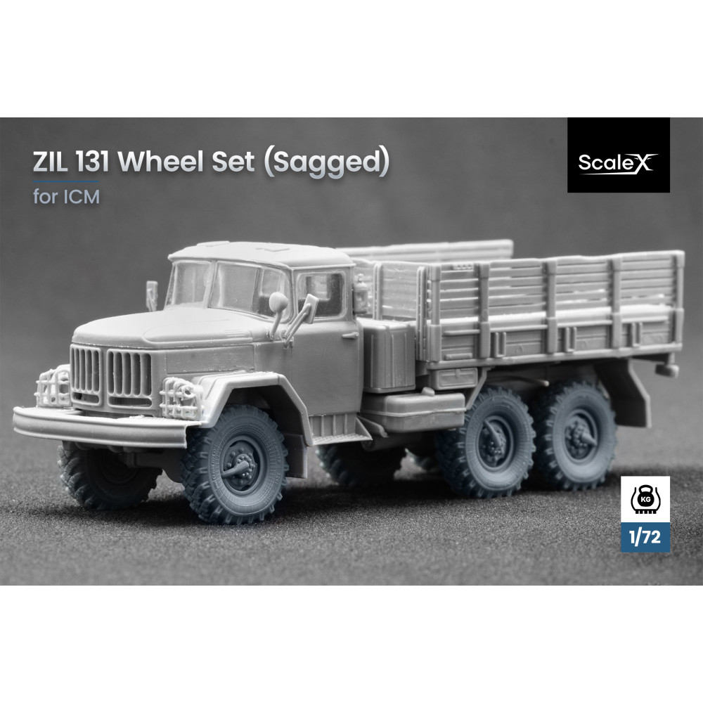 ZIL 131 Sagged wheel set "ICM" (3D Print) 1/72 ScaleX WM 72001S