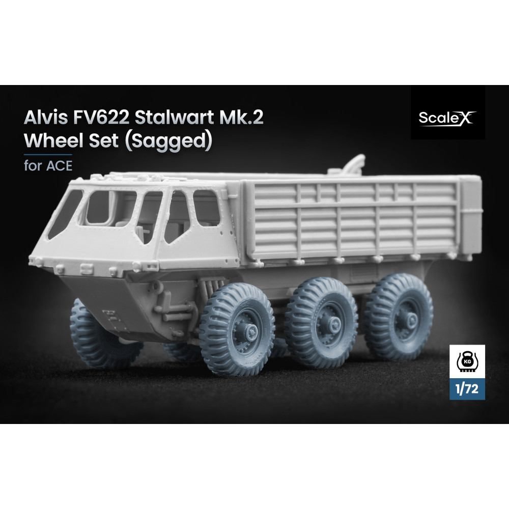 Alvis FV622 Stalwart Mk.2 Sagged wheel set "ACE" (3D Print) 1/72 ScaleX WM 72004S