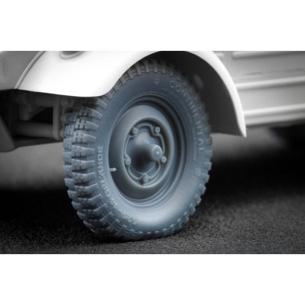 Kubelwagen type 82 Sagged wheel set  "Tamiya, Meng" (3D Print) 1/35 ScaleX WW 35003S