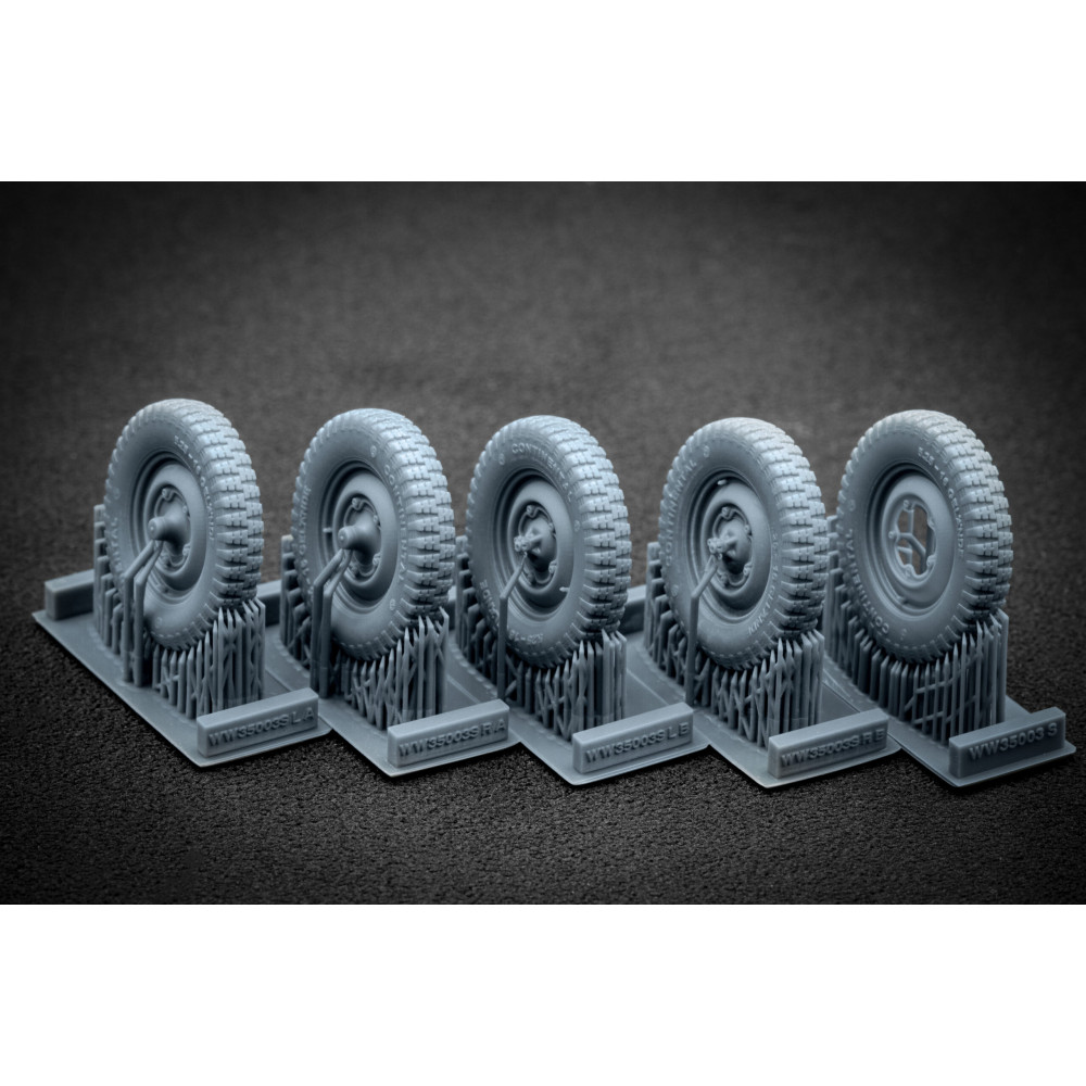 Kubelwagen type 82 Sagged wheel set  "Tamiya, Meng" (3D Print) 1/35 ScaleX WW 35003S
