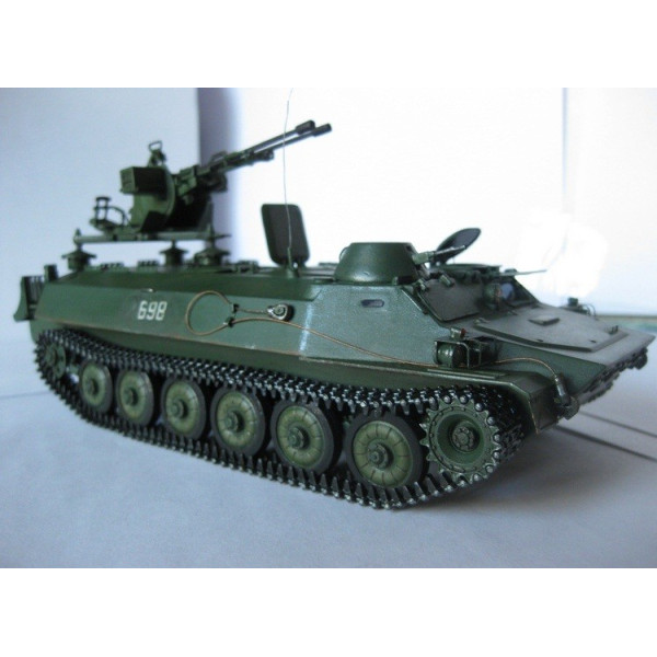 MT-LB tracked armored personnel carrier with anti-aircraft installation ZU-23-2  1/35 Skif mk229