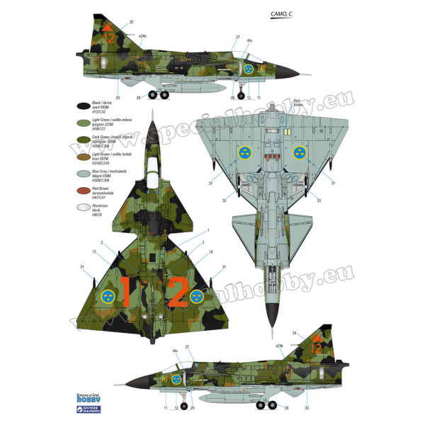 JA-37 Viggen Fighter 1/72 Special Hobby 72384