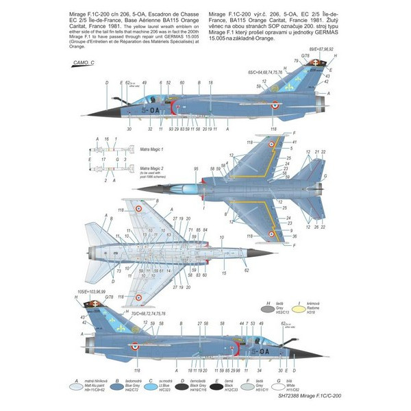 Mirage F.1C/ C-200 'Armée de `l Air'   1/72 Special Hobby 72388