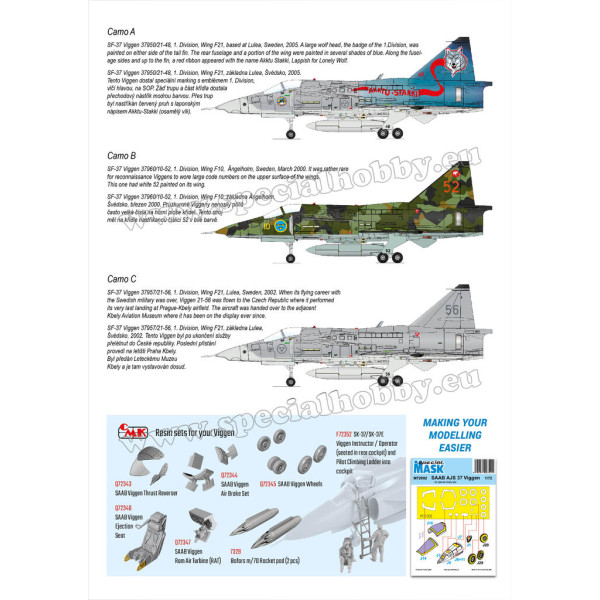 SF-37 Viggen Recce 1/72 Special Hobby 72390
