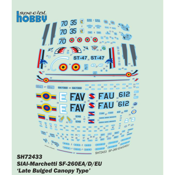 SIAI-Marchetti SF-260EA/D/EU ‘ Late Bulged Canopy Type’ 1/72 Special Hobby 72433