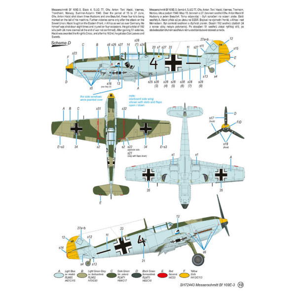 Messerschmitt Bf 109E-3 1/72 Special Hobby 72443
