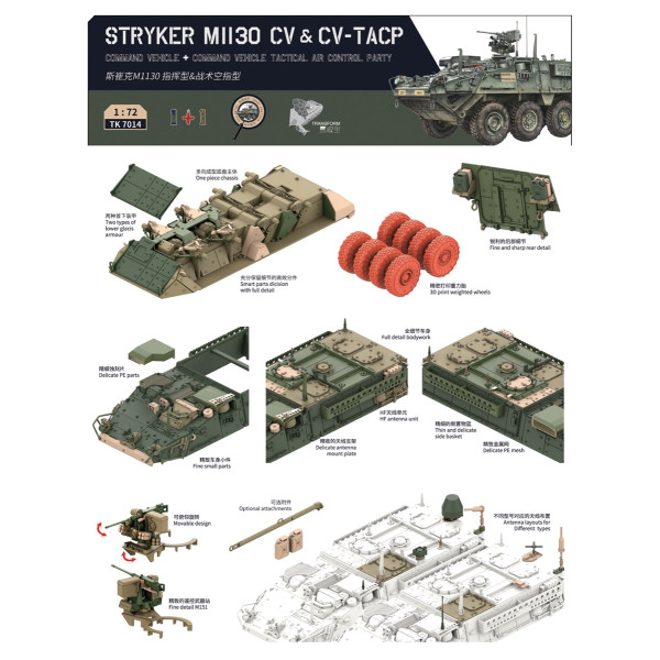 Stryker M1130 командного типу та тактично-повітряного командного типу 1+1 1/72 T-Model TK7014