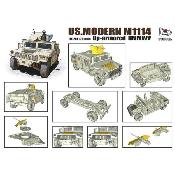 Вдосконалений Hummer M1114 армії США 1/72 T-Model TM7201
