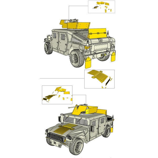 США Hummer M1114 Комплект захисту навідника 1/72 T-Model TM7202
