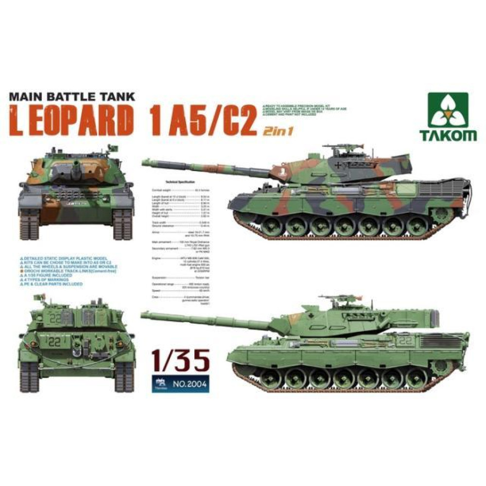 Tank Leopard 1 A5/C2 1/35 Takom 2004
