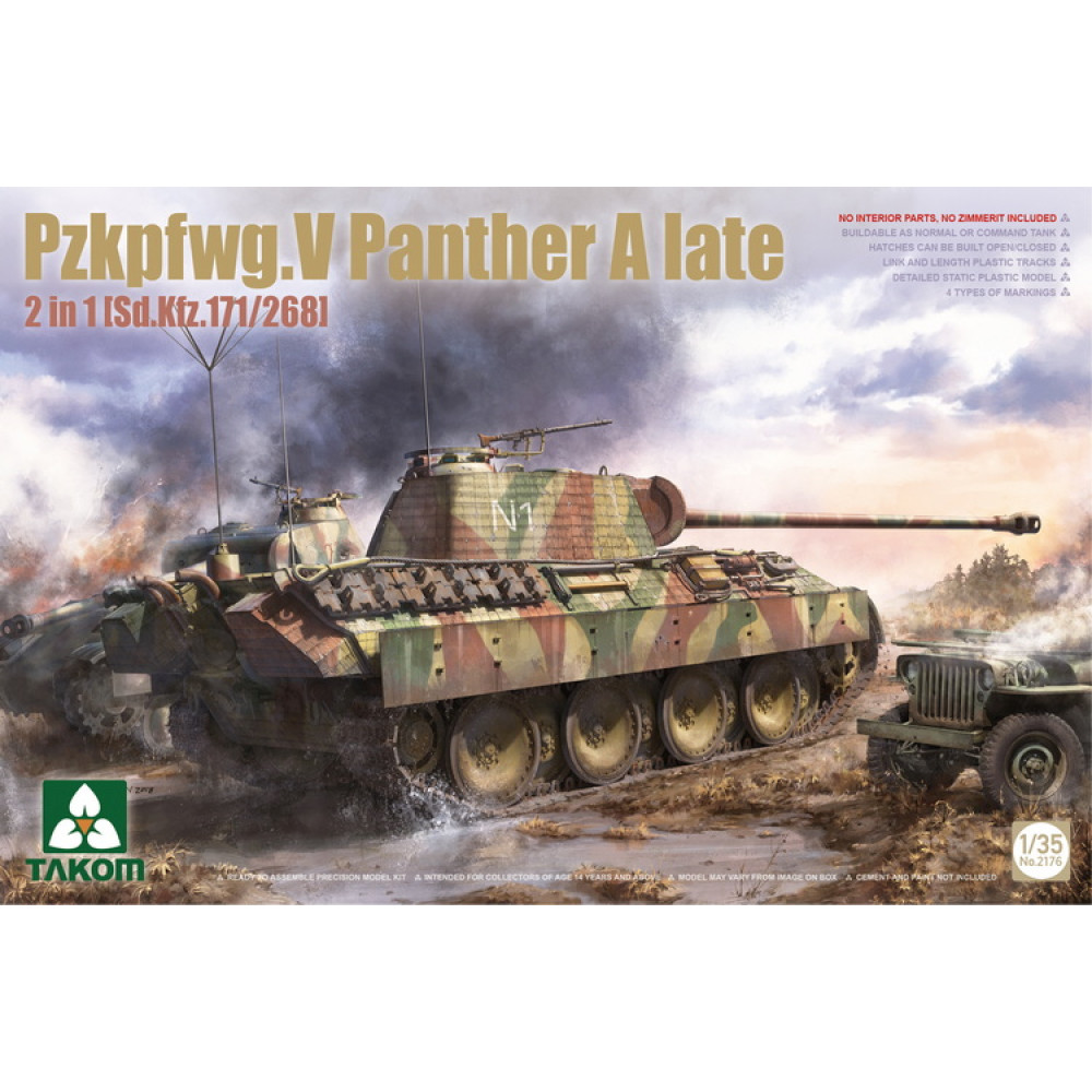 Pzkpfwg.V Panther A Late 2 In 1 [Sd.Kfz.171/268] 1/35 Takom 2176