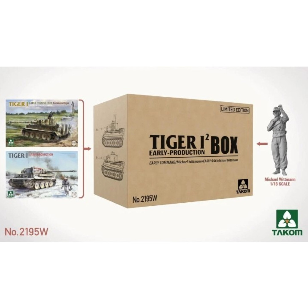 Tiger I Box Раннє виробництво обмеженого випуску (+ 1/16 Майкл Віттманн) 1/35 Takom 2195W