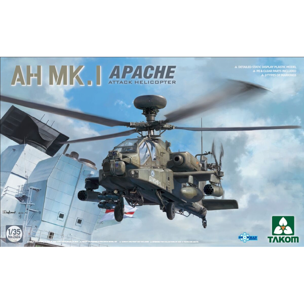 AH MK.I APACHE Attack Helicopter  1/35 Takom 2604