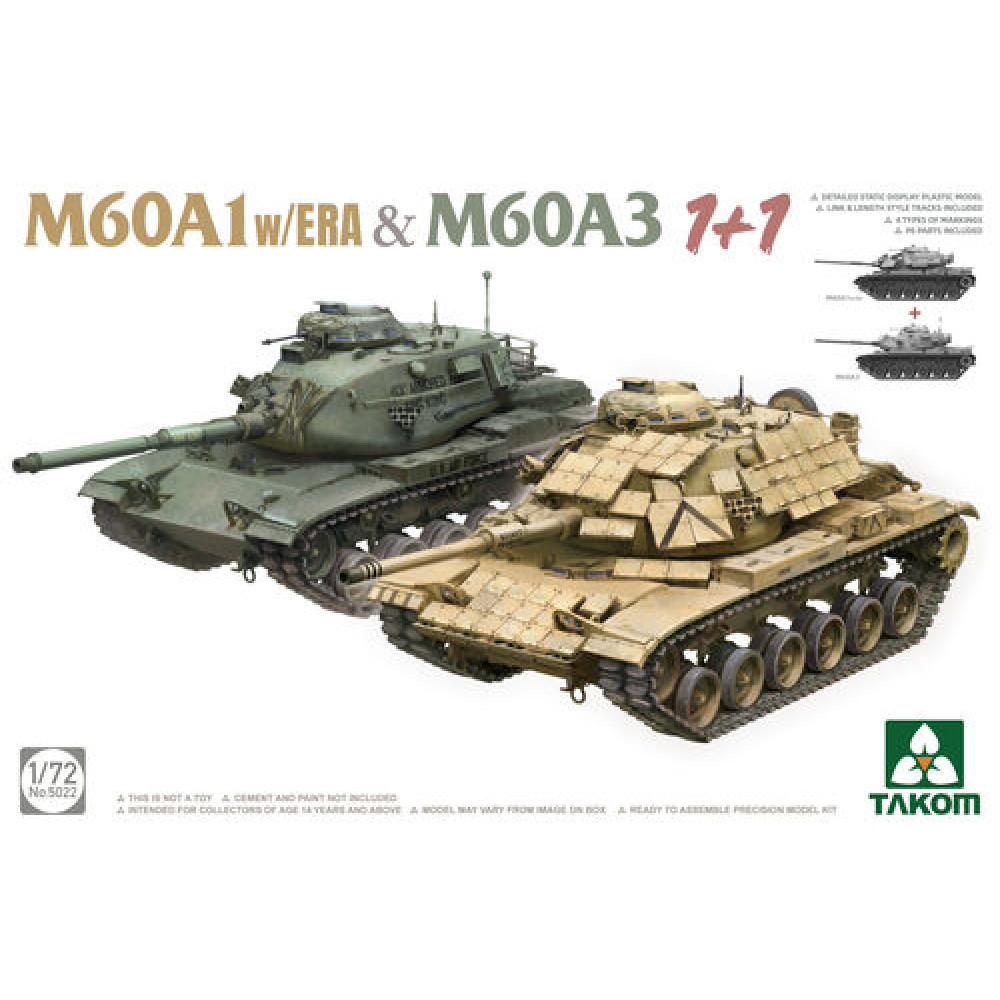 M60A1 w/ERA And M60A3 - 1 Plus 1 1/72 Takom 5022