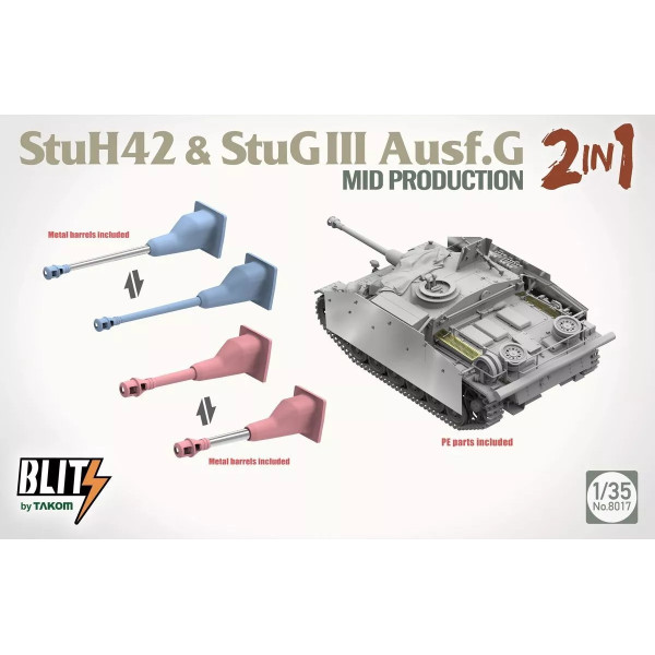 StuH 42 And StuG III Ausf.G Mid Production 2 In 1, 1/35 Takom 8017