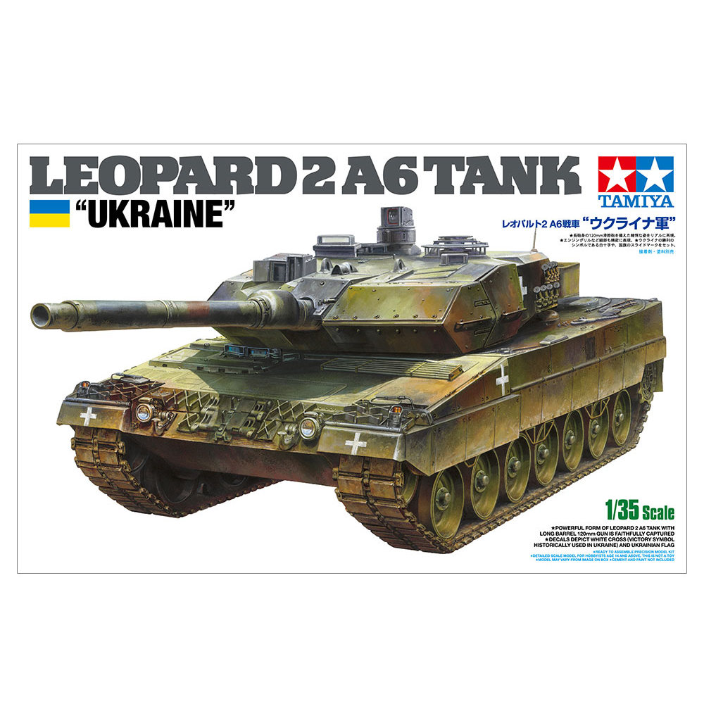 German tank Leopard 2 A6 "Ukraine" (Plastic model kit) 1/35 Tamiya 25207