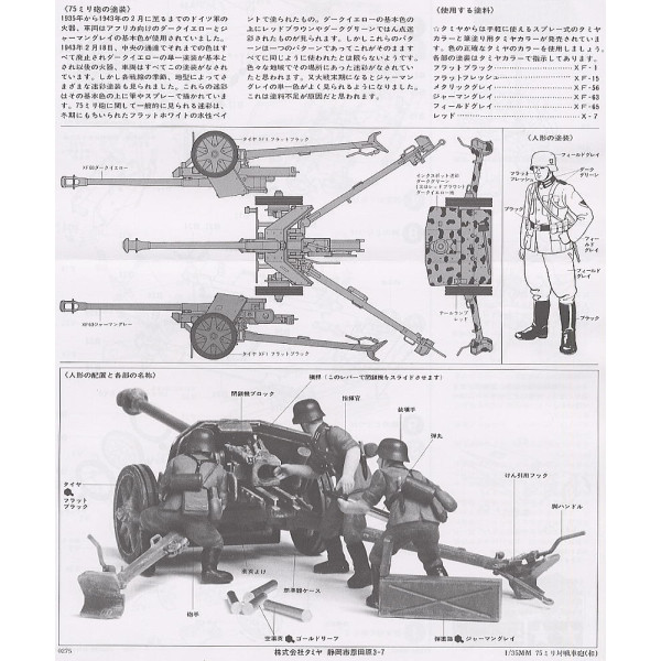 Німецька 75-мм протитанкова гармата L / 46 Pak40 1/35 Tamiya 35047