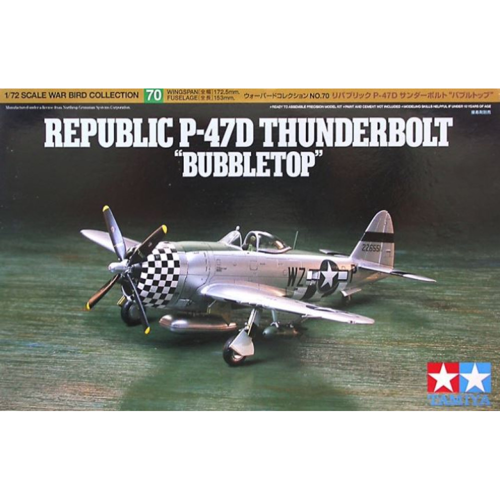 P-47D Thunderbolt "Bubbletop" - American fighter-bomber 1/72 Tamiya 60770