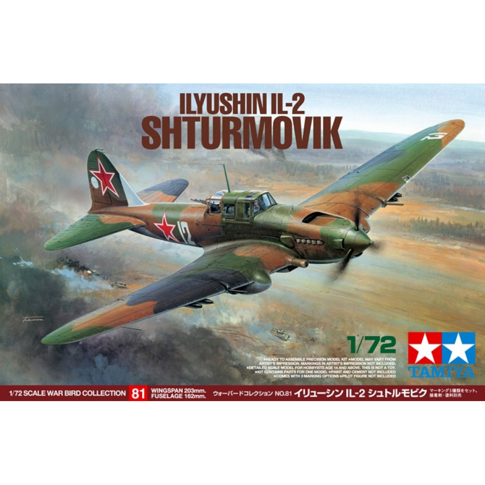 Il-2 "Shturmovik" - model kit of a Soviet attack aircraft 1/72 Tamiya 60781