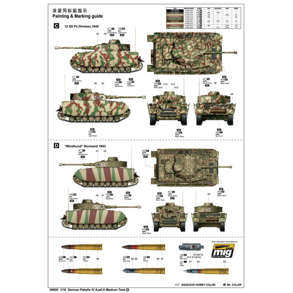 Німецький PZKPFW IV AUSF.H середній танк 1/16 Trumpeter 00920