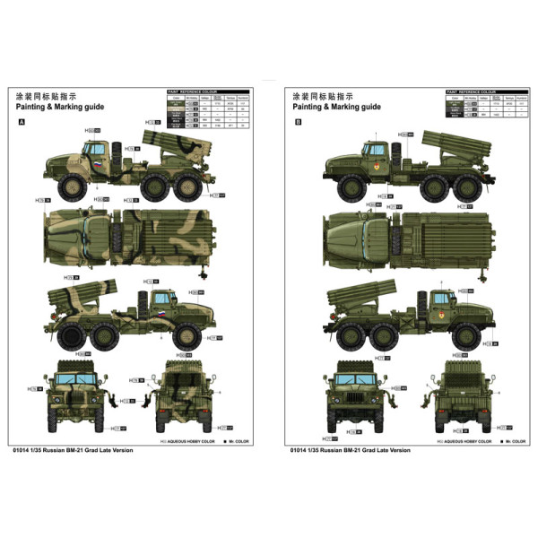 БМ-21 Град РСЗВ на базі автомобіля Урал 1/35 Trumpeter 01014