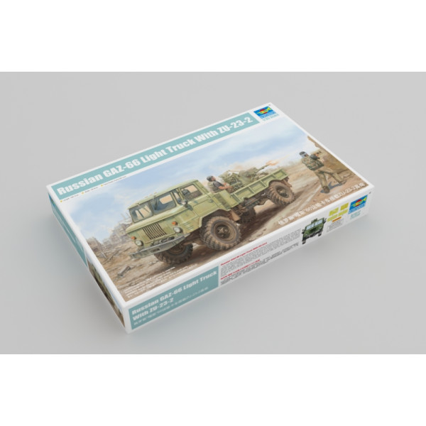 Російський двовісний вантажний автомобіль ГАЗ-66 з ЗУ-23-2 1/35 Trumpeter 01017
