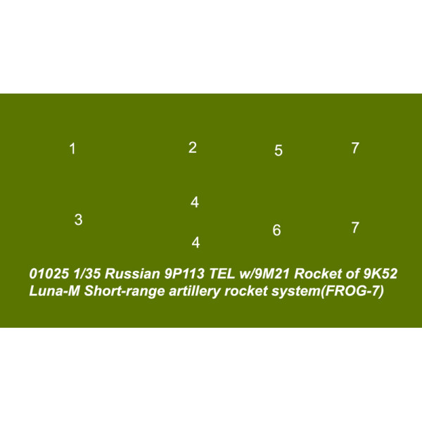 Russian 9P113 TEL w/9M21 Rocket of 9K52 Luna-M Short-range artillery 1/35 Trumpeter 01025