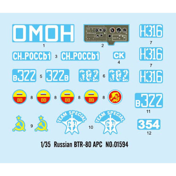 БТР-80 колісний бронетранспортер 1/35 Trumpeter 01594