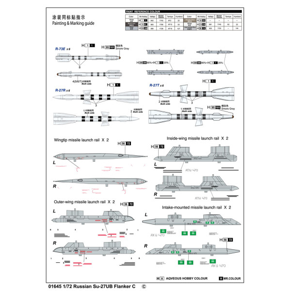 Радянський літак Су-27УБ Flanker C 1/72 Trumpeter 01645