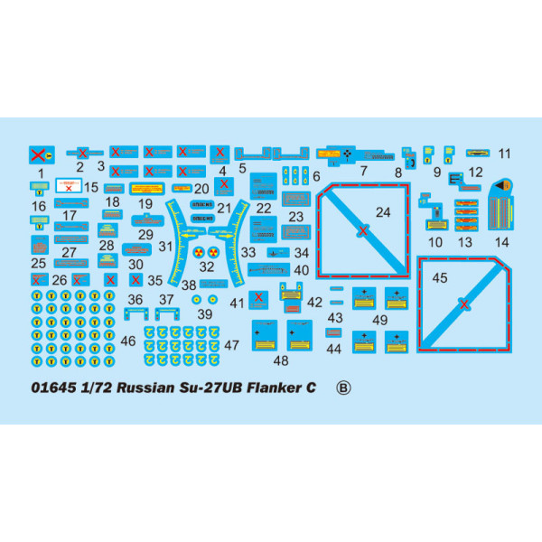 Радянський літак Су-27УБ Flanker C 1/72 Trumpeter 01645
