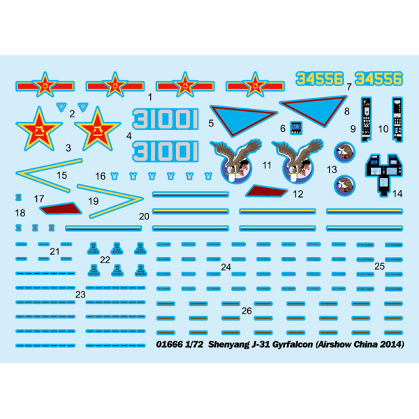 Китайський винищувач 5го покоління Shenyang J-31 Gyrfalcon 1/72 Trumpeter 01666