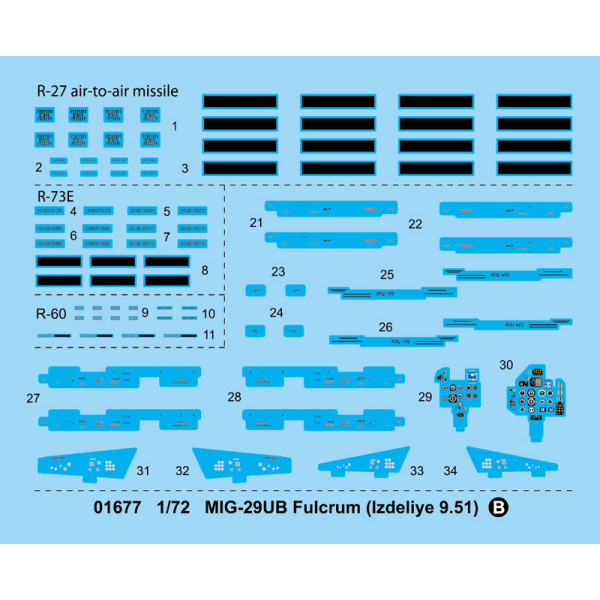 MIG-29UB Fulcrum russian fighter  1/72 Trumpeter 01677