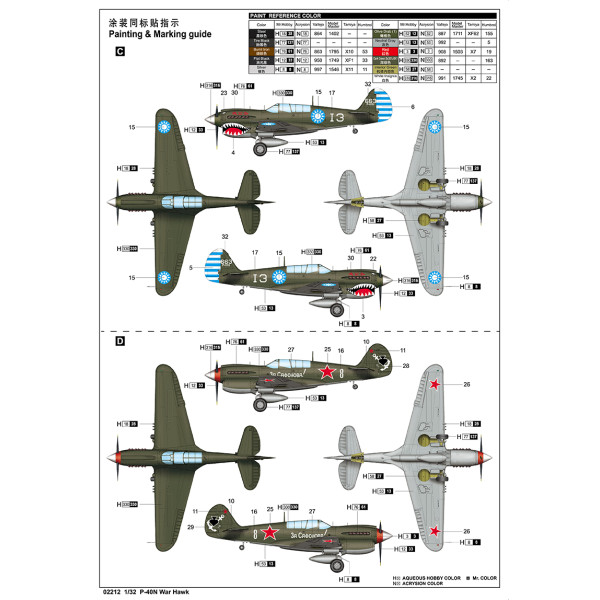 Винищувач Р-40Н "Бойовий орел" 1/32 Trumpeter 02212
