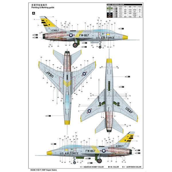 Американський винищувач F-100F Super Sabre 1/32 Trumpeter 02246