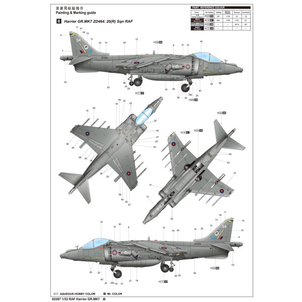 Збірна модель - BAe Harrier GR.7 (RAF service) 1/32  Trumpeter 02287 