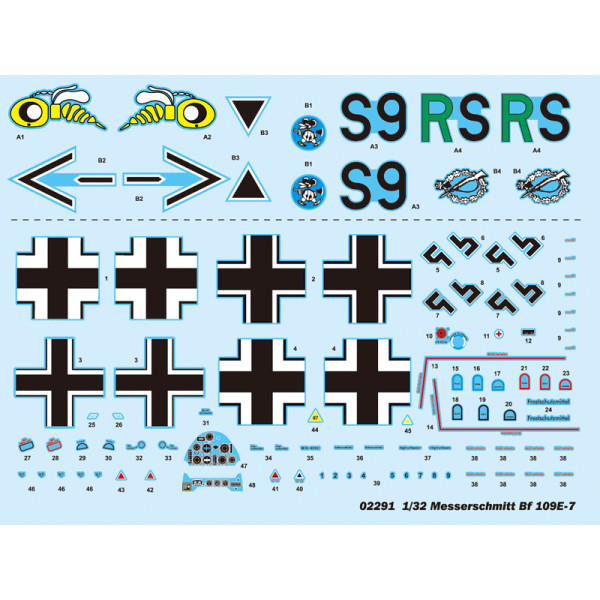Літак Messerschmitt Bf-109E-7 німецький винищувач 1/32 Trumpeter 02291