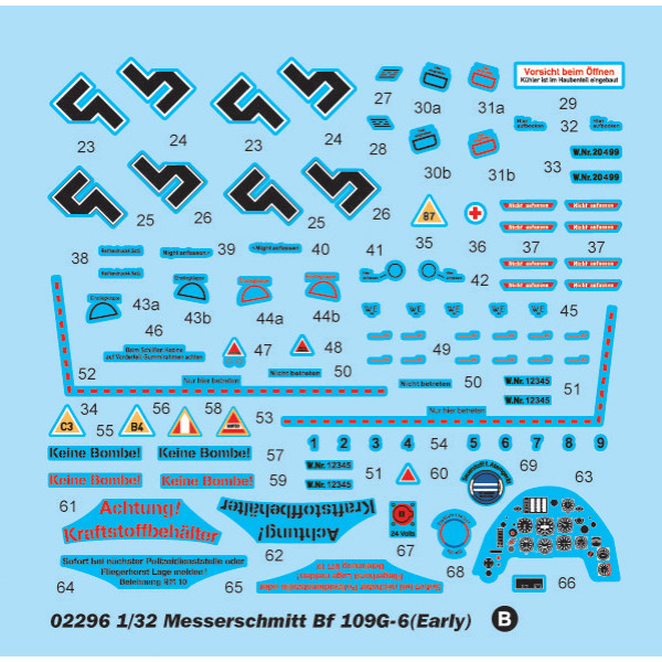 BF109G-6 (початковий тип) - Німецький винищувач   1/32 Trumpeter 02296