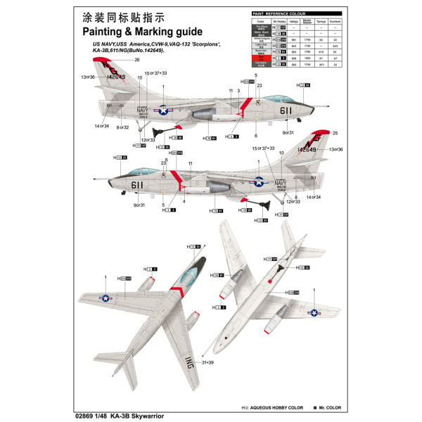 Американський бомбардувальник KA-3B Skywarrior 1/48 Trumpeter 02869