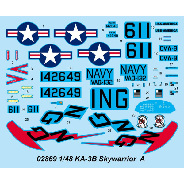 Американський бомбардувальник KA-3B Skywarrior 1/48 Trumpeter 02869